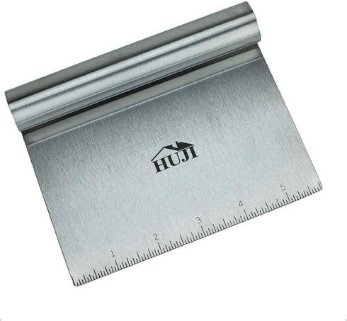 HUJI Stainless Steel Multi-Purpose Scrapper/Chopper With Ergonomic Handle (1 Pack, 5.75" X 4.75")...