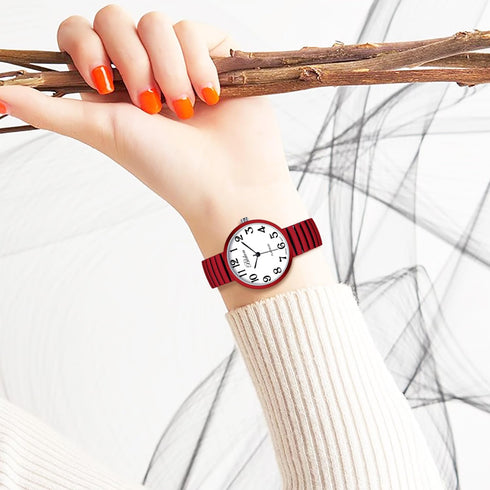 Blekon Collections New Super Large Face Stretch Band Japanese Movement PC21J Fashion Watch (Copper)...