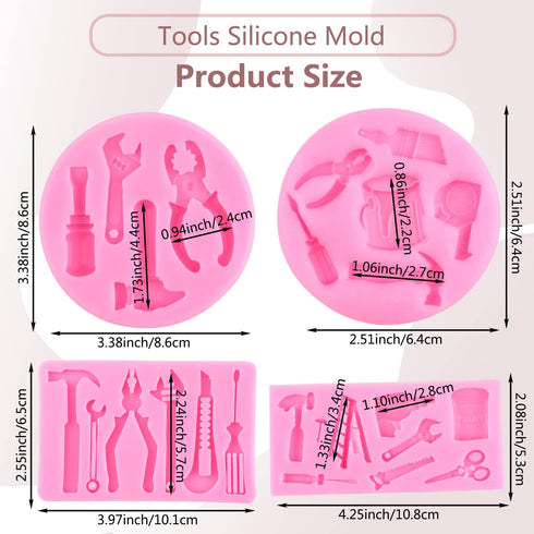 Hand Tools Silicone Mold Construction Tools Chocolate Fondant Molds Combination Wrench Molds For Cake Decorating Cupcake Topper Candy Polymer Clay...