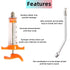2 Pcs Goats Feed Water Distributor, Reusable, Drench Nozzle, Adjustable Dosage, for Goats, Sheep, Horse, Pig, Dog, Cattle, Cat Supplies (Blue+Oran...