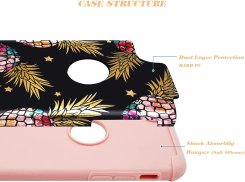 Fingic for iPhone 8/iPhone 7 Case,Pineapple Phone Case iPhone 7,Slim Fit Colorful Pineapple&Shinny Star Design Phone Cover Hard PC Cover&Soft Sili...