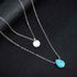 Jovono Blue Turquoise Necklaces Multilayerd Sequin Pendant Necklace Chain Jewelry for Women...