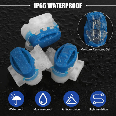 Electrical IDC 314-BOX Pigtail 3 Wire Connectors, EEEkit Self-Stripping Moisture-Resistant Pigtail Connectors for 22-14 AWG Cables, Robotic Lawn M...