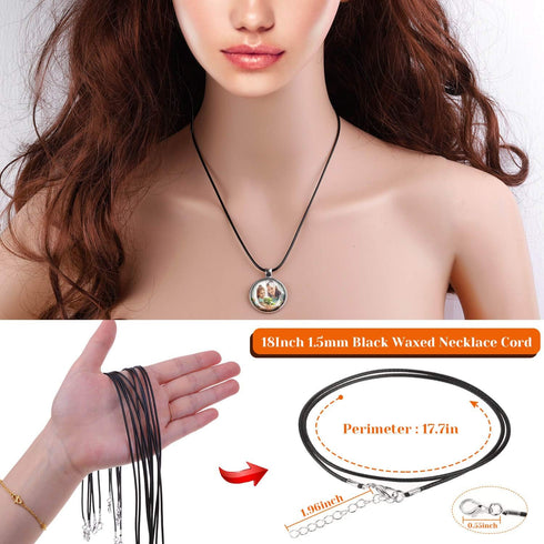 anezus Pendant Trays with Glass Cabochons for Jewelry Making, 90pcs Pendants Trays Set Including 30pcs Bezel Pendant Trays Blanks, 30pcs Glass Cab...