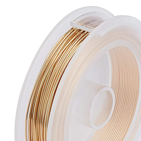 BENECREAT 21-Gauge Jewelry Wire (22 Yards) – Tarnish Resistant Light Gold Beading Wire for Bracelets, Necklaces & Crafting – Thin, Flexible Copper...