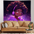SARA NELL Tapestry Black Girl African American Girl Love Music Tapestries Hippie Art Wall Hanging Throw Tablecloth 50X60 Inches for Bedroom Living...