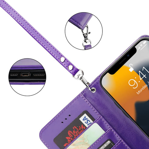 Bocasal Detachable Wallet Case for iPhone 13 Pro Max RFID Blocking Card Slots Holder Premium PU Leather Magnetic Kickstand Shockproof Wrist Strap ...