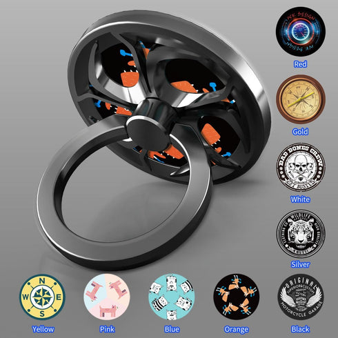 Anti-Anxiety Finger Ring Stand, ebulous 360° Rotation Spinner Mobile Cell Phone Ring Stand Holder with Grip Kickstand Universal [Washable/Reusable...