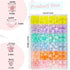 582Pcs Acrylic Pastel Beads Kit: 336 Macaron Color Rondelle, 144 Star, 54 Heart, 48 Flower Beads for Jewelry Making, Hair Braids...