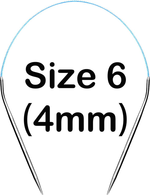 Size 6 Circular Knitting Needles 16 Inch Set Round Metal Kit...