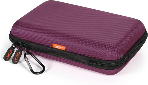 GLCON Deep Purple Carrying Case Hard Storage Case Electronics Organizer Tech Pouch for Hard Drive, Power Bank, Cell Phone, Charger Enclosure - Por...