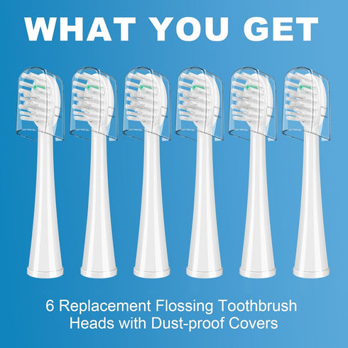 Replacement Brush Heads for WaterPik Sonic-Fusion 2.0 Flossing Toothbrush (SF-03/SF-04) and Sonic-Fusion Flossing Toothbrush (SF-01/SF-02),6 Count...