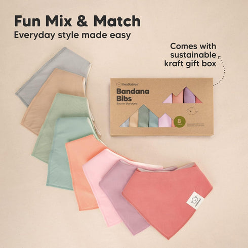 8-Pack Organic Baby Bandana Drool Bibs for Girls - Super Absorbent Baby Bibs for Baby Girls, Baby Boys, Soft Cotton Bandana Bibs, Baby Drool Bib, ...