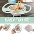 2-in-1 Gyro Bowl Set: Peach & Light Green - Baby Magic Bowl with 360° Rotations for Toddlers (1-3 Years) - Spill-Resistant Design, Includes Lid fo...