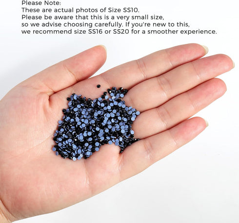 Beadsland Hotfix Rhinestones, 2880pcs Flatback Crystal Rhinestones for Crafts Clothes DIY Decoration, Black, SS10, 2.7-2.9mm...