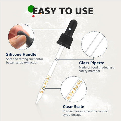 Glass Dropper Pipettes Compatible with SodaStream Bubly Bubbly Drops Flavors for Soda Stream Accessories (Black, 3Pcs)...