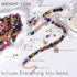 120g Random Glass Beads Kit for Jewelry Making, 6-10mm Round Crystal Glass Beads for Bracelet Making (Dark)...