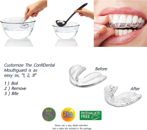 Mouth Guard for Grinding Teeth at Night - 2 Models for Larger Mouth Pack of 6 Moldable Dental Night Guards for Teeth Grinding and Clenching Teeth ...