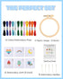 Pllieay Cross Stitch Beginner Kit for Kids 7-13, Includes 6pcs Project Cross Stitch Pattern and 2pcs Hoops, 12 Skeins, Needle Point Starter Kit Se...