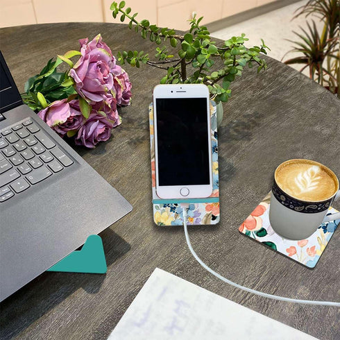 Wooden Cell Phone Stand,Universal Phone Holder Stand with Charging Hole Compatible with All Phone iPhone14,Smartphones,Facetime Holder for Desk 6"...