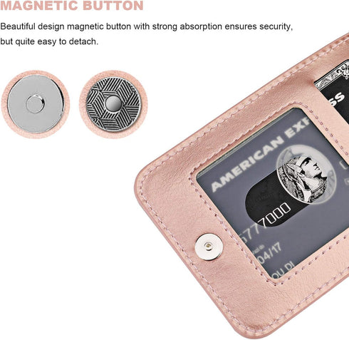 KIHUWEY Compatible with iPhone X/Xs Case Wallet with Credit Card Holder, Premium Leather Magnetic Clasp Kickstand Heavy Duty Protective Cover for ...