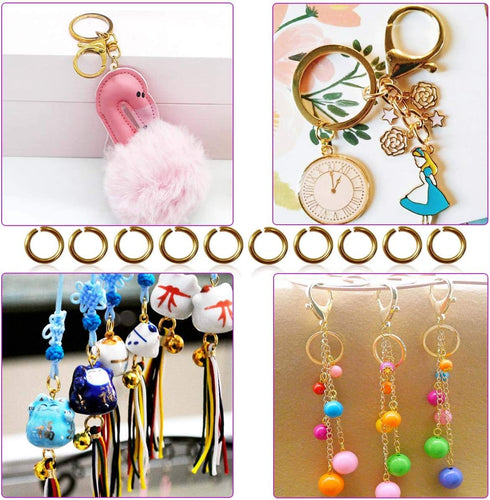 600 Pcs Gold Plated Jump Rings Split Rings Circle Clasp Connecting Rings Jewelry Necklace Bracelet Pendant Choker Charm Loops DIY Craft Earring Ma...