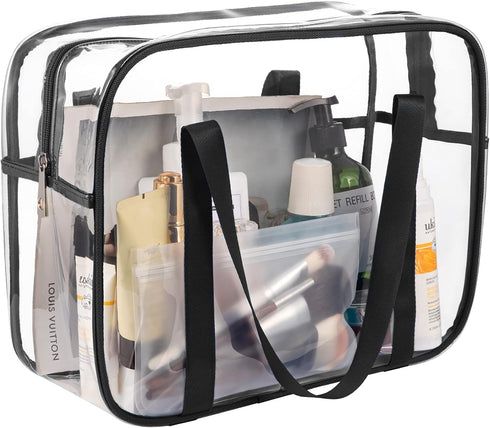 Clear Toiletry Bag Thick Transparent Cosmetic Bag Waterproof Makeup Artist Large Bag Diaper Case Luggage Organizer Storage Easy Clean Large......