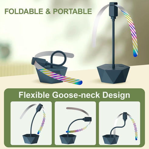 Grete Gotye 2-PC Food Fans for Tables, Outdoor Food Fan, Food Fan with Flexible Goose-Neck Blades, Portable Battery Powered Fan for Home Restauran...
