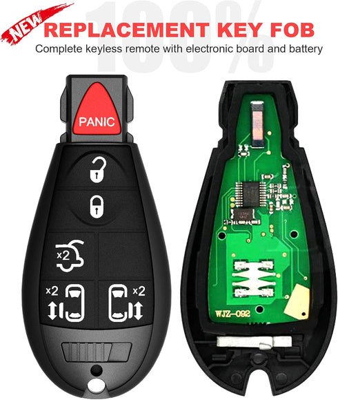 VOFONO Keyless Entry Remote Key Fob Compatible with 08-16 Chrysler Town and Country 08-14 Dodge Grand Caravan 11-14 Dodge Durango Replacement for ...