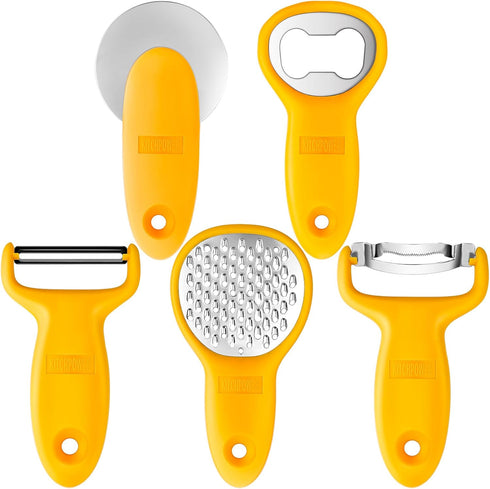 Original Corn Grater, Corn Peeler, Cheese Shredder, Bottle Opener and Pizza Cutter, Kitchen Gadgets 5 Piece Set(Yellow)…...