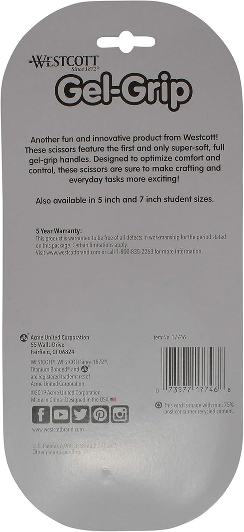 Westcott 8" Gel-Grip Multipurpose Scissors for Office and Home, Blue...