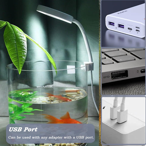 Upgraded Aquarium Light with Timer Clip On Fish Tank LED Light Small USB Light Dimmer Multi-Color White+Warm Yellow+Yellow 1 to 5 Gal (Adapter NOT...