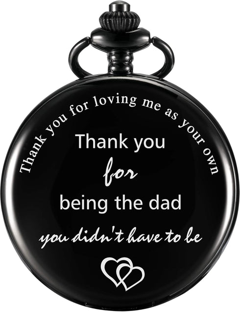 Tatuo Dad Presents Pocket Watch for Father in Law, Stepdad Thank You for Loving Me as Your Own Quartz Pocket Watch for Father...