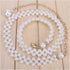 Women's Fashion Pearl Decorative Metal Waist Chain, White, Size 100cm...