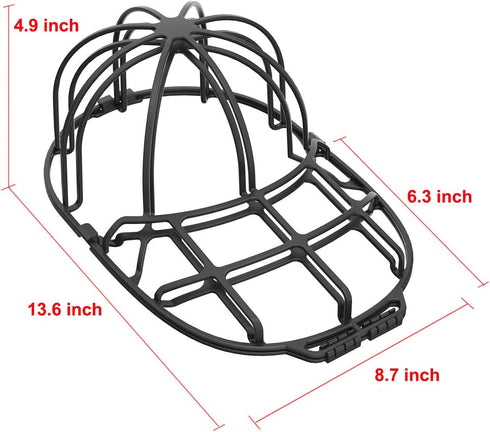 Hat Washer Cage - Hat Cleaner | Perfect Fit for Adult and Kids Hats | Ideal for Baseball Caps | Safe for Dishwasher and Washing Machine | Black | ...