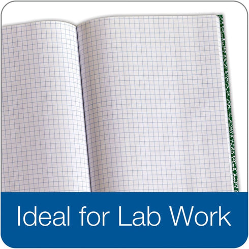 TOPS Lab Notebook, 10 x 7 3/8 Inches, Hard Marble Cover, Quadrille Ruled, 5 Squares per Inch, 60 Sheets, White, (35128)...