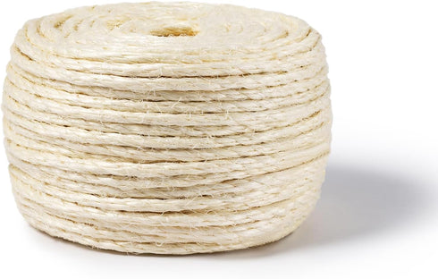 Pelzin Natural Sisal Rope for Cat Scratcher 1/4 Inch by 50 Feet, Cat Tree Rope Twine for Cat Scratching Post Replacement, Cat Tower with Scratch P...