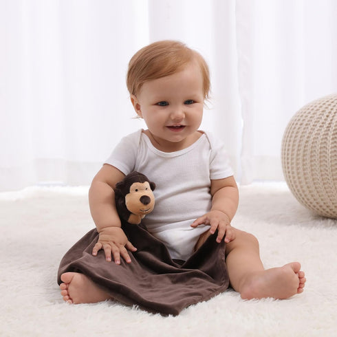 Apricot Lamb Monkey Soft Loveys for Babies, Security Blanket for Baby Boy and Girl, 13 Inches for Infant and Toddlers...
