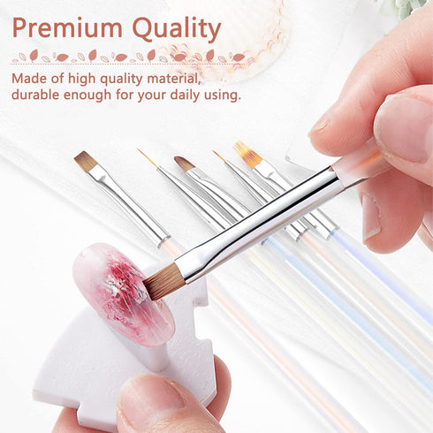BQAN 5pc Nail Art Brushes Nail Ombre Brush Nail Design Painting Brushes UV Gel Nail Brush Professional Nail Art Design Brushes set...