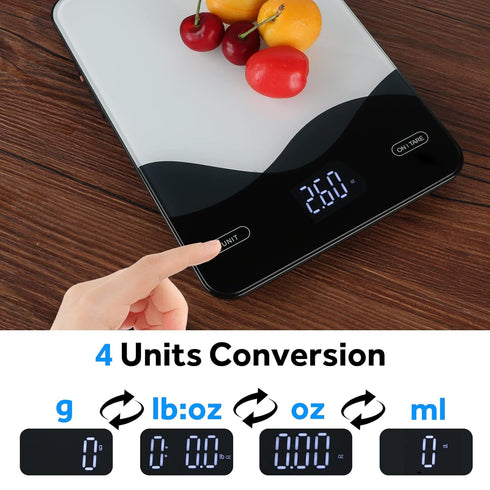 AIMILAR Food Scale, Chargeable LED Display 22lb with USB C Rechargeable Digital Kitchen Food Weight Scale for Baking and Cooking with Ounces and G...