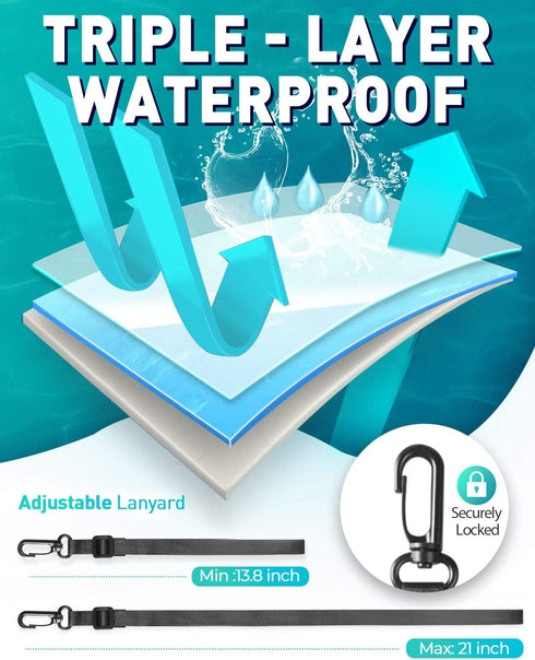 Hiearcool Waterproof Phone Pouch, Waterproof Phone Case, IPX8 Cellphone Dry Bag Compatible for iPhone 15 14 13 12 Pro Max Plus Cellphone Up to 8.3...