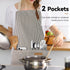 NLUS 2 Pack Cooking Aprons for Women with Pockets, Adjustable Kitchen Bib Aprons Chef Aprons for Women Men(Brown Pinstripes)...