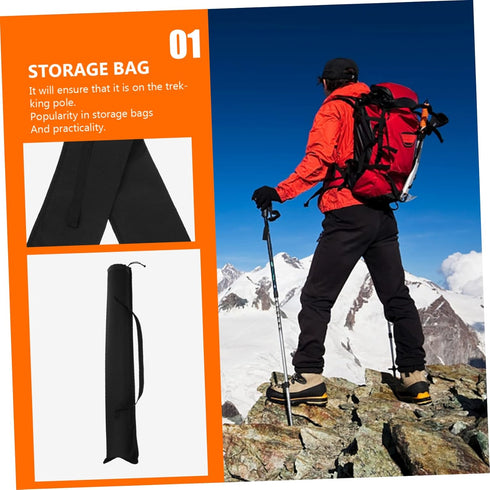 Hiking Pole Bag 2pcs Storage Tote Climbing Stick Bag Hiking Accessories Hiking Pole Holders Storage Bag Carrying Bag Hiking Poles Holder Trekking ...