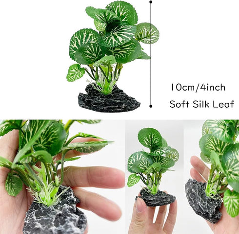 Smoothedo-Pets Aquarium Plants Betta Fish Tank Decorations 4inch/2pcs Soft Silk Artificial Plant Goldfish Waterscape Fish Hides Snake Tank/Reptile...