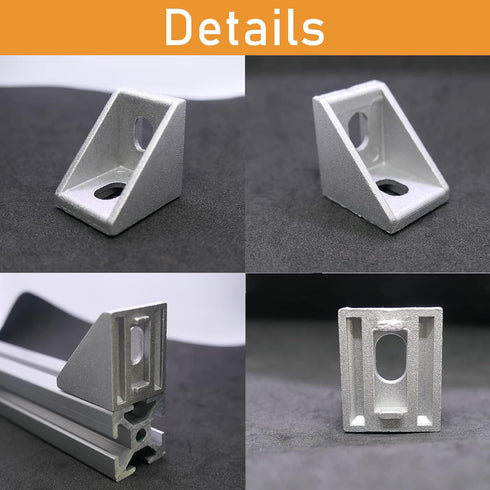 12Sets 1010 Series Aluminum Extrusion Profile Connector,12pcs 1010 Corner Bracket,with 24pcs Sliding T Nuts and Screws for 1" x 1" Extruded Alumin...