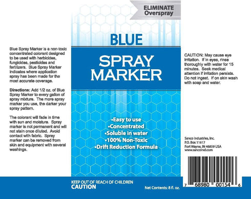 Blue Spray Marker - (8 Ounces) - Weed Spray Dye, Herbicide Dye, Fertilizer Marking Dye, Turf Mark and Blue Herbicide Marker...