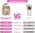 Acrylic Pencil Organizer for Desk 4 Compartments with Adhesive DIY Sticker, Rotating Art Supply Organizer with Kawaii Sticker Kids, Spinning Round...