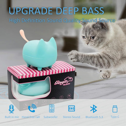Portable Bluetooth Speaker, Mini Wireless Speakers with Clarity Stereo, TWS Pairing,Built-in Mic, Super Bass,40h Playtime,BT5.3, Cute Pet Mini Spe...
