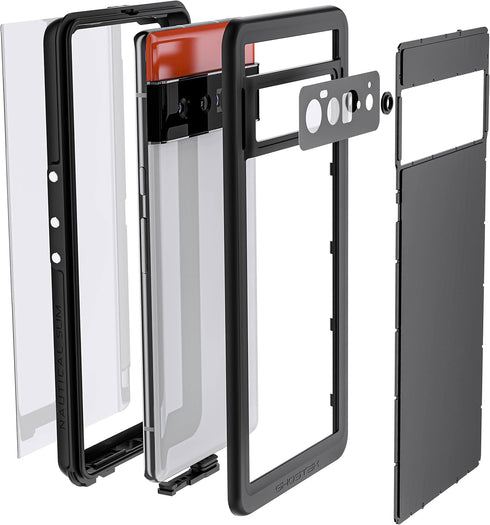 Ghostek NAUTICAL Slim Google Pixel 6 Waterproof Case with Screen Protector & Camera Lens Cover - Heavy Duty Shockproof Protection (6.4-inch, Black...