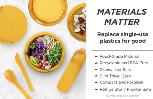 Cutlery Set On-The-Go (for Lunchboxes and Bento Boxes) - BPA Free - Food Grade Utensils - Dishwasher Safe & Perfect Companion for Beanto Bowl (Sun...
